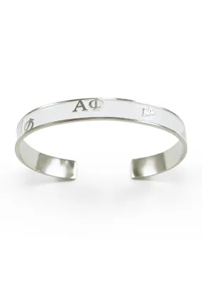 Alpha Phi Bangle Bracelet (White)