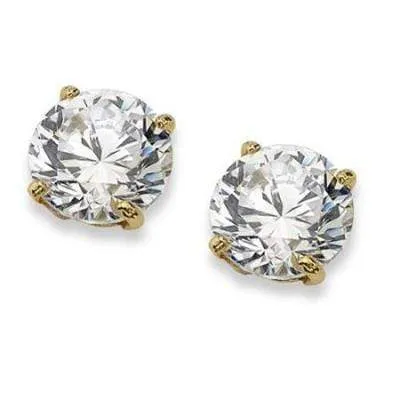 AMAZING 2.00 CT CREATED DIAMOND 10K SOLID YELLOW GOLD EARRINGS- ( Have stock Ava