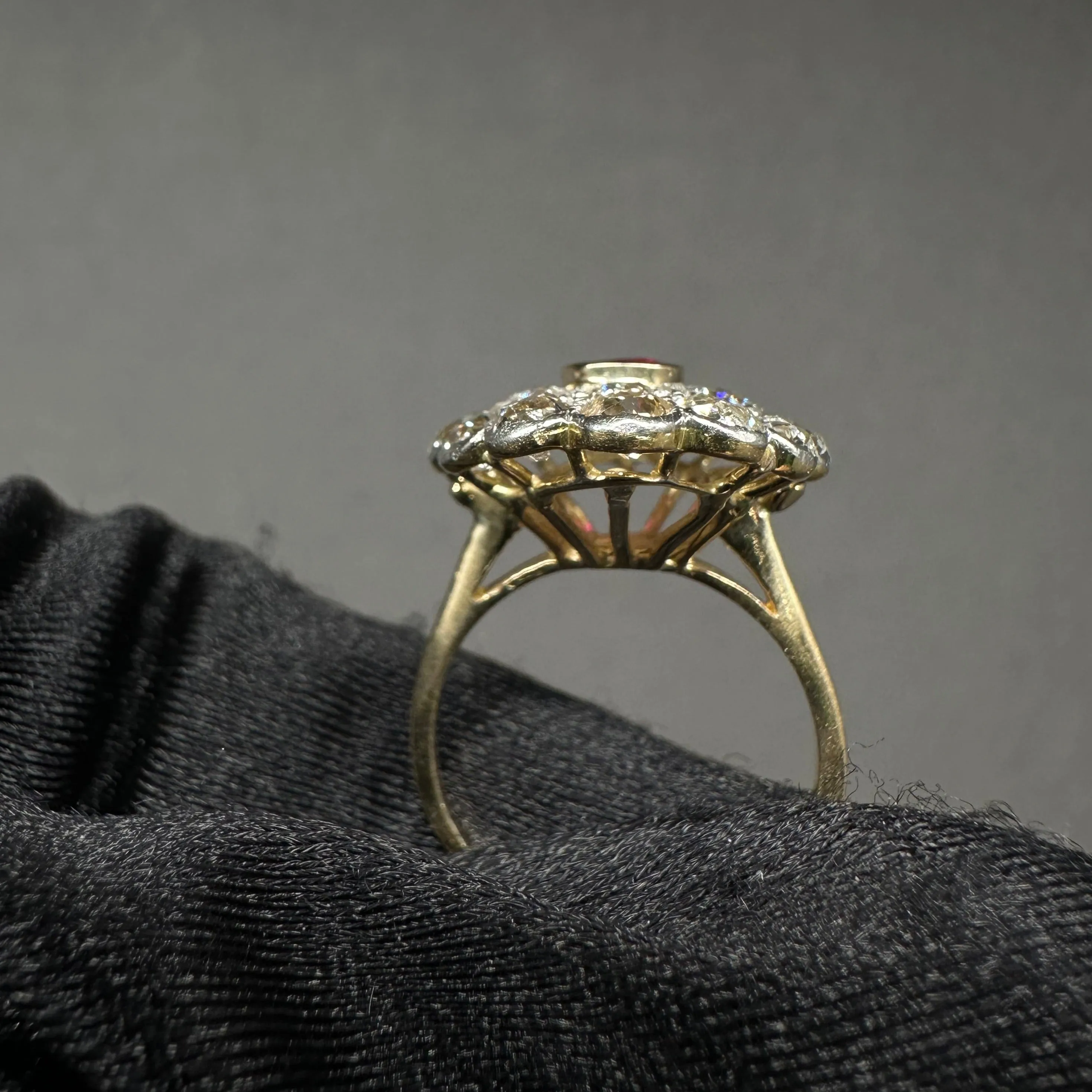 Antique Ruby & Diamonds Cocktail Ring