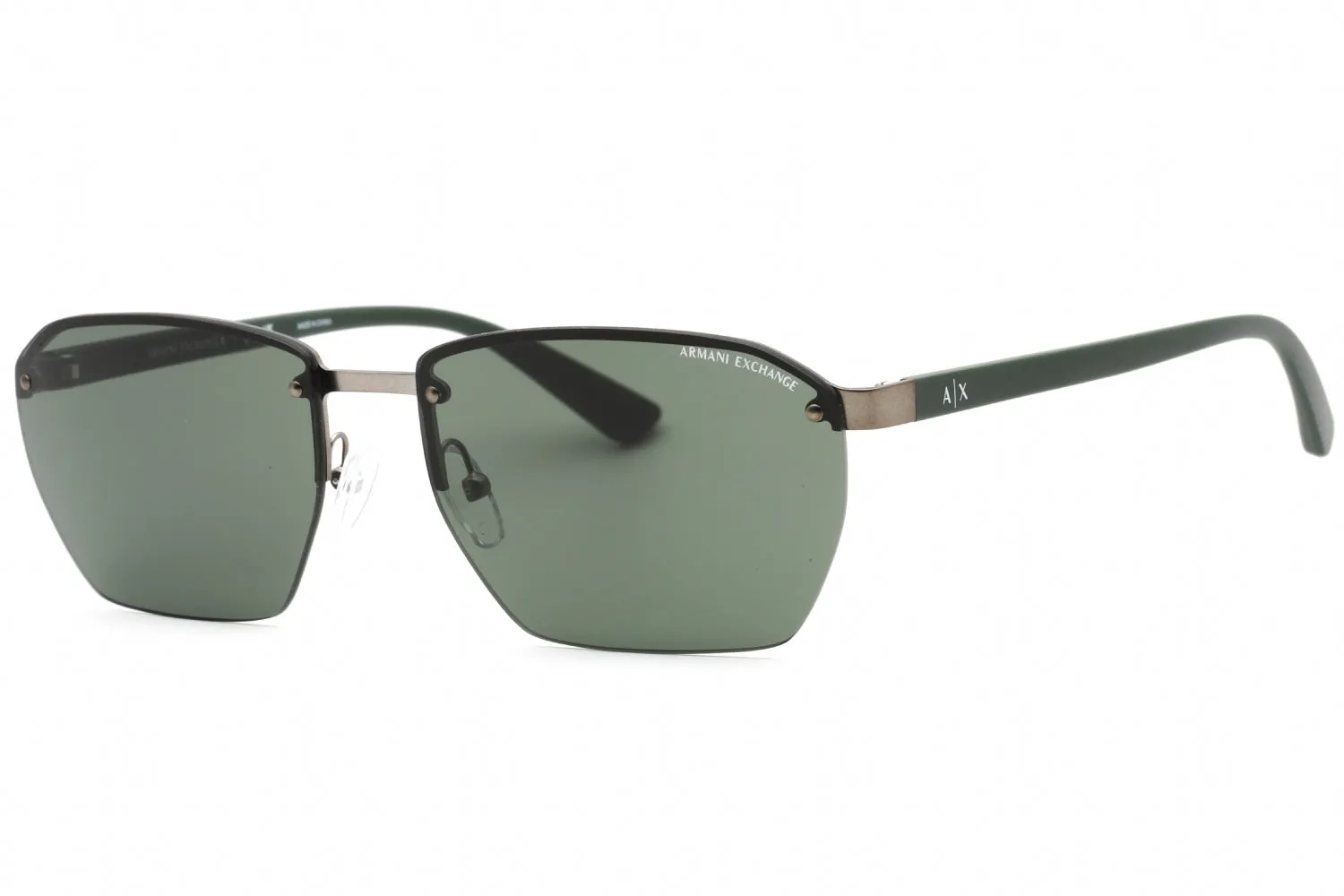 Armani Exchange 0AX2048S Sunglasses Matte Gunmetal/Matte Green/Green