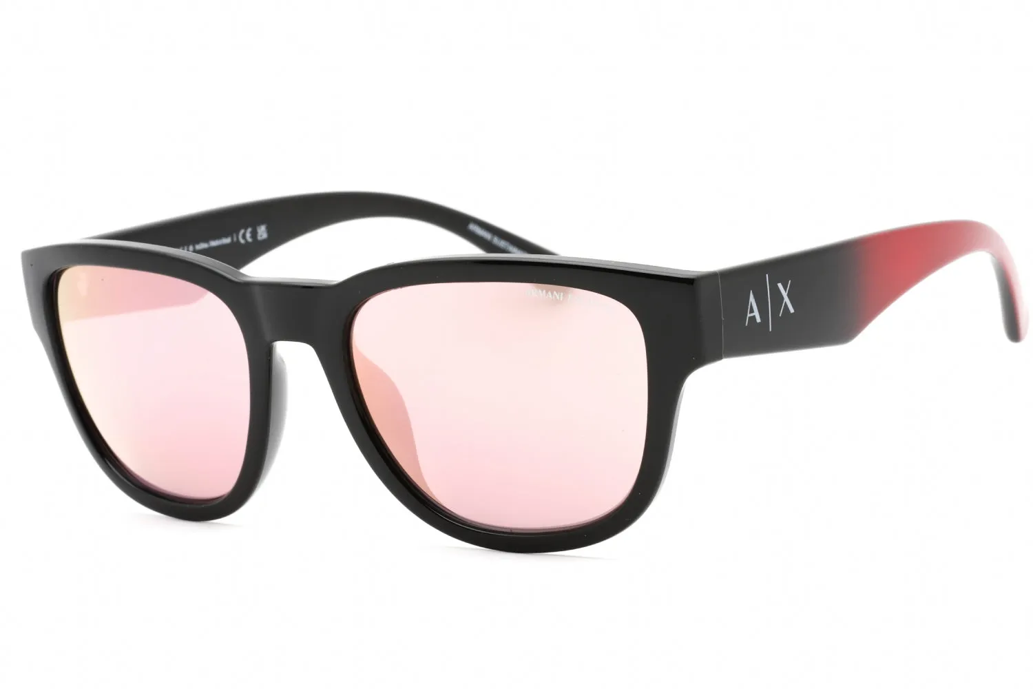 Armani Exchange 0AX4115SU Sunglasses Shiny Black / Pink Mirror Gold