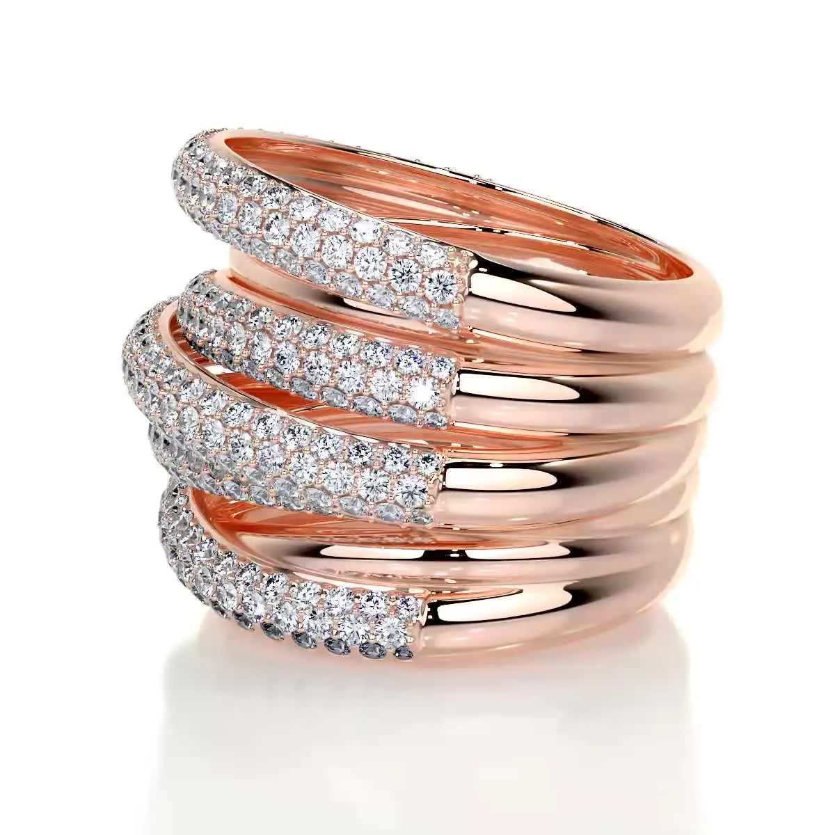 Aurora Lab Grown Diamond Wedding Ring   (3 Carat) -14K Rose Gold