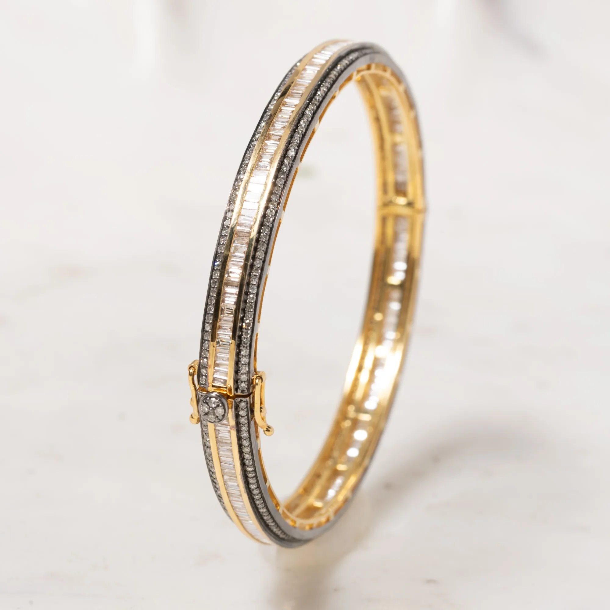 Baguette Diamond Bangle Pair