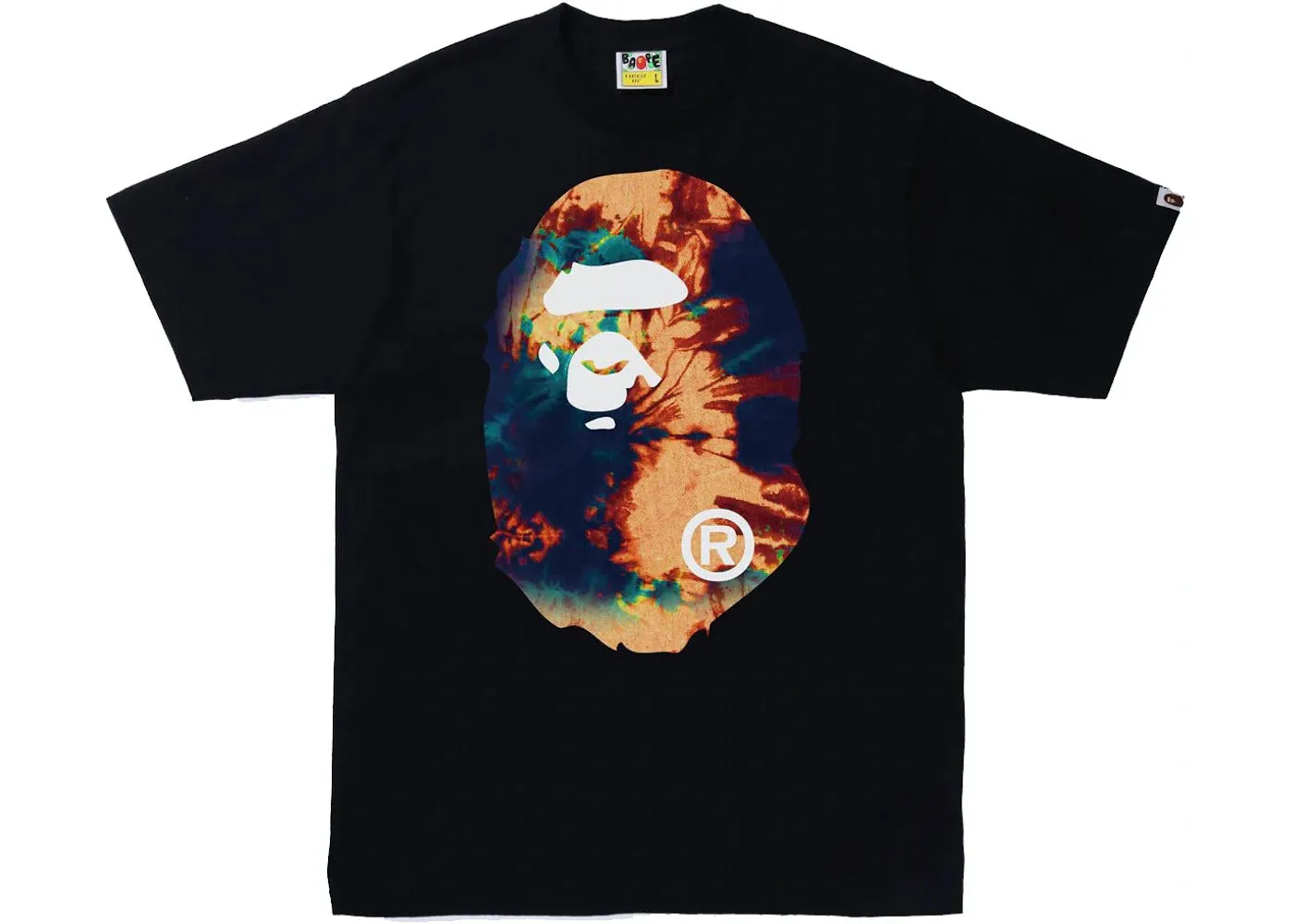 BAPE Tie Dye Big Ape Head Tee Black/Navy