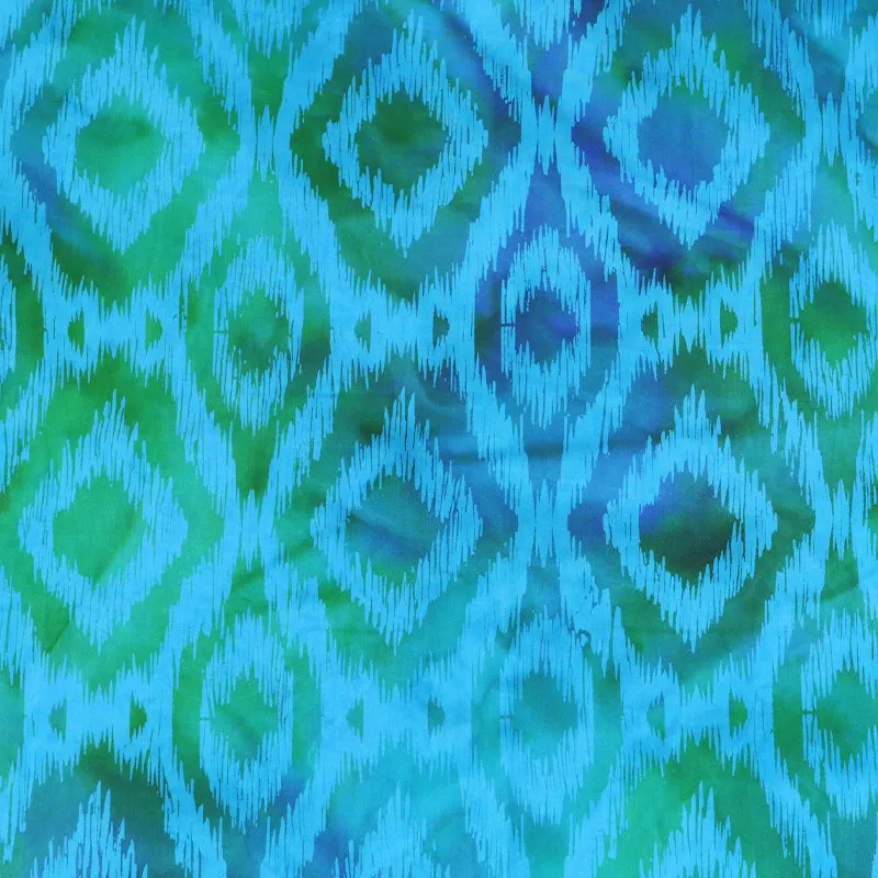 Batik Cotton - Turquoise - Diamonds