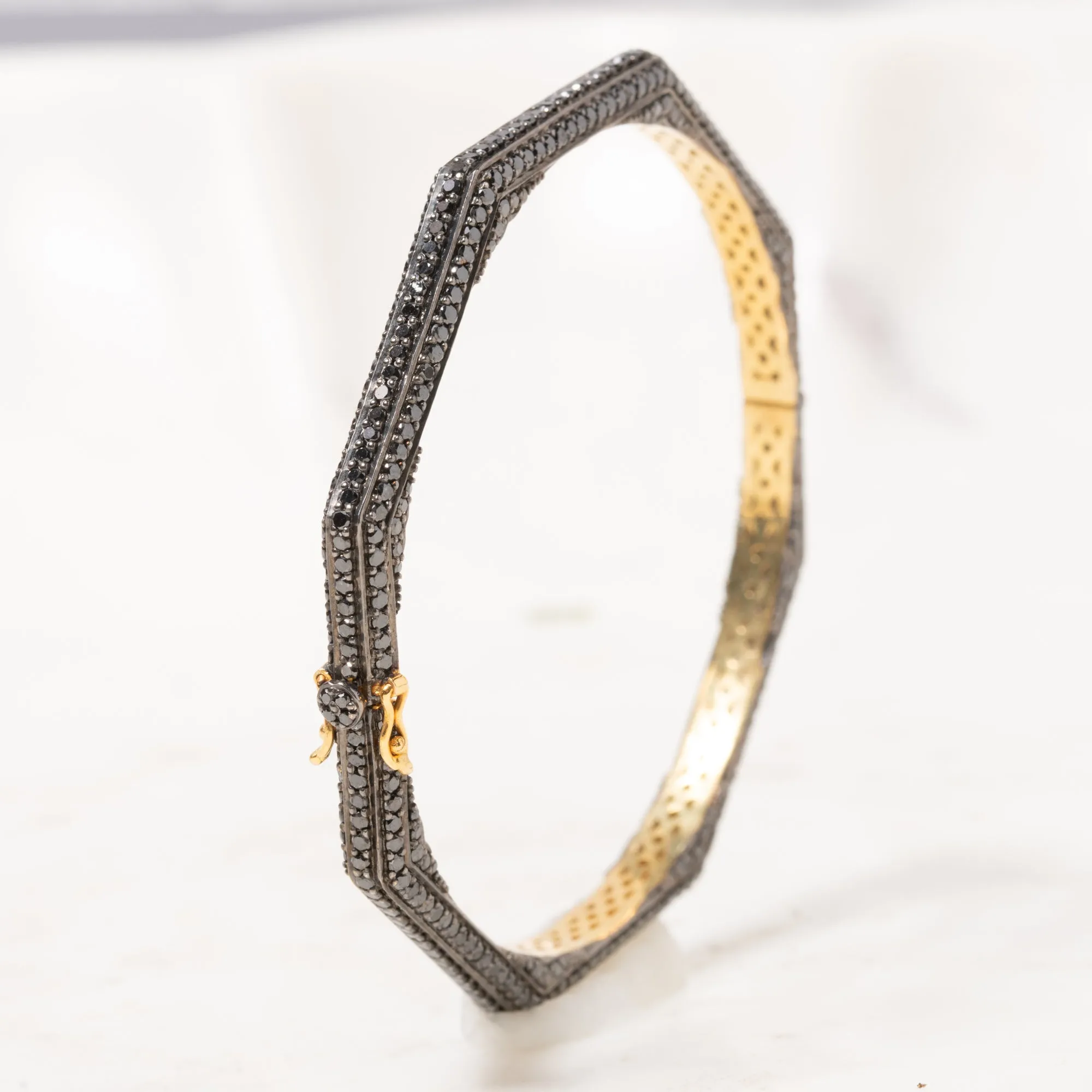 Black Diamond Hex Bangle