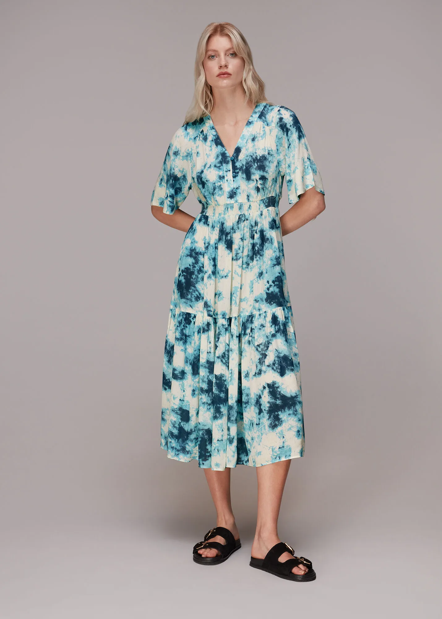 Blue Bella Tie Dye Midi Dress