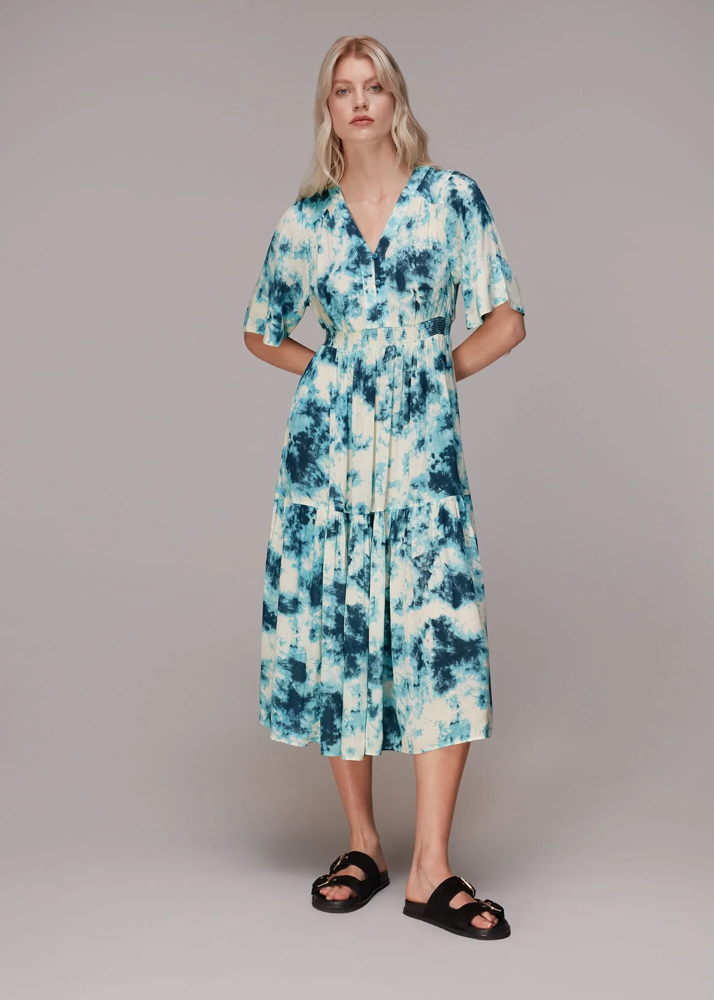 Blue Bella Tie Dye Midi Dress