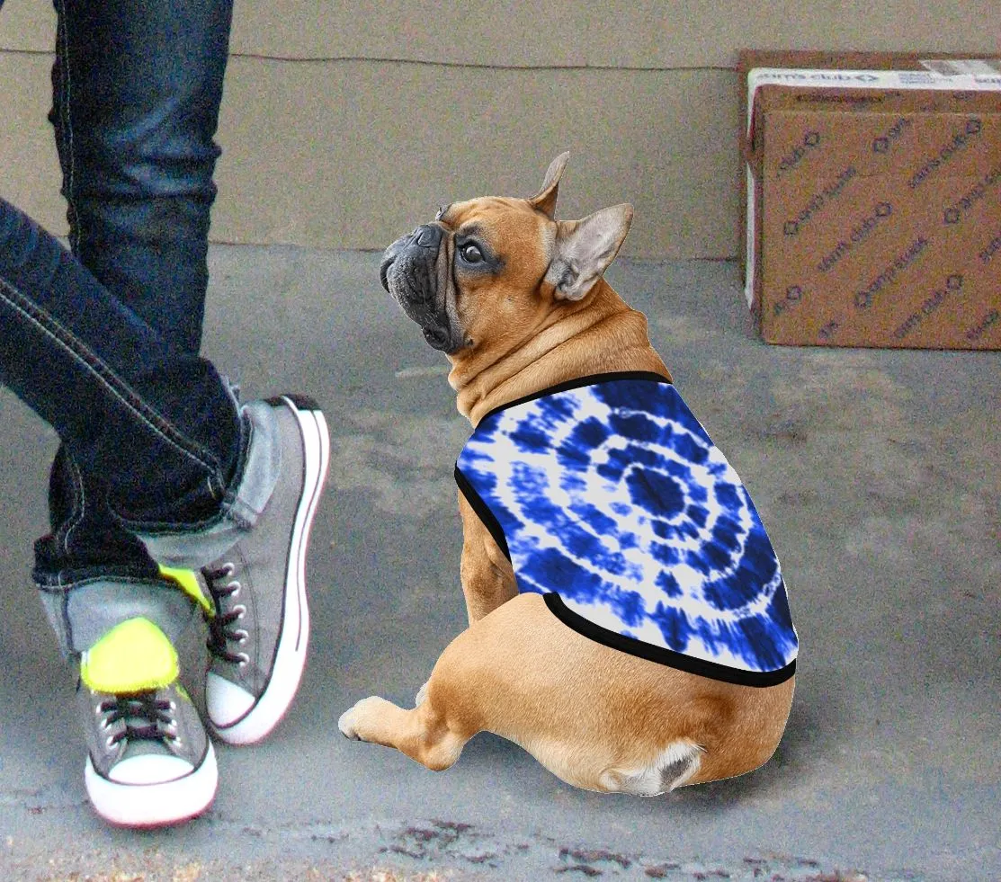 Blue Shibori Tie Dye Pet Tank Top