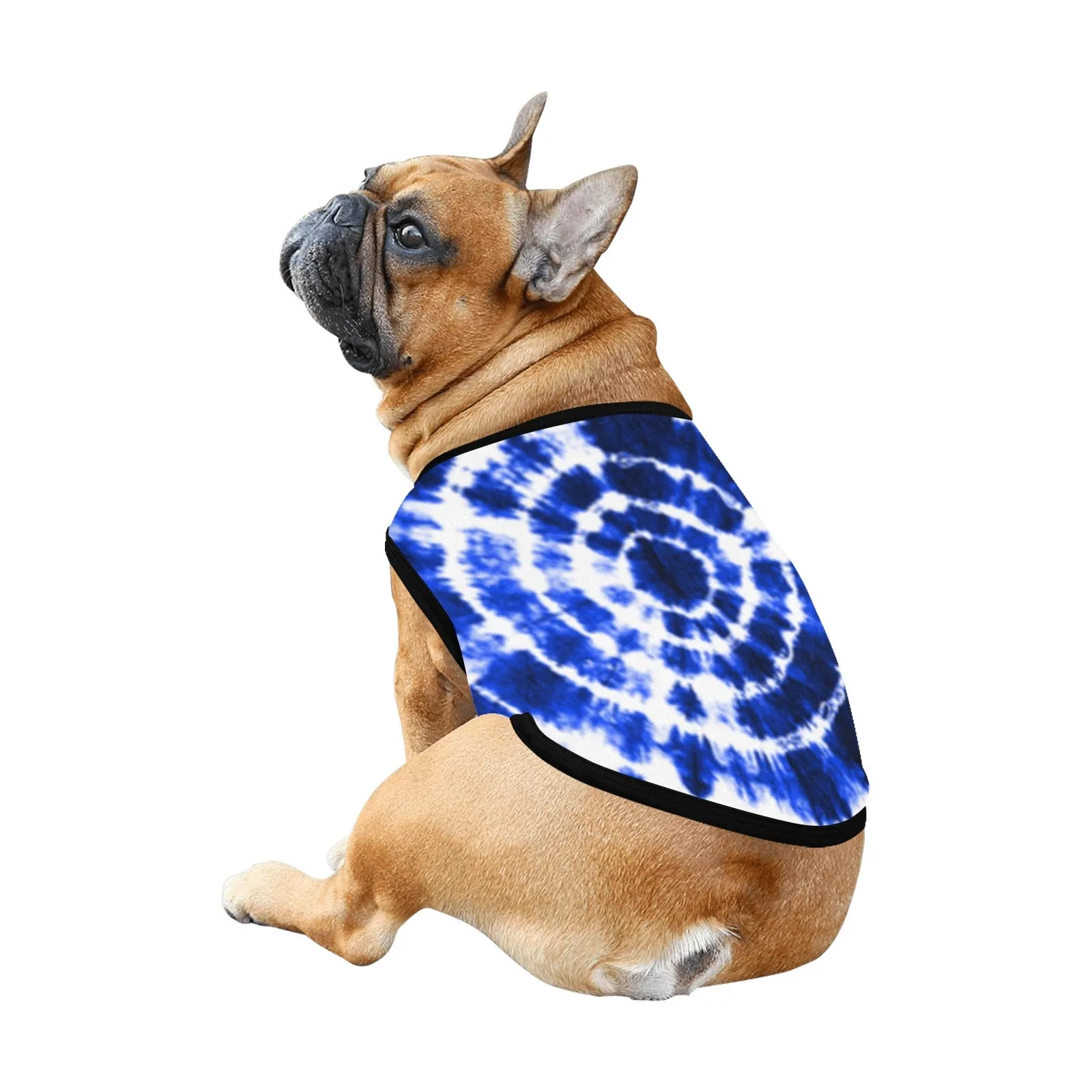 Blue Shibori Tie Dye Pet Tank Top