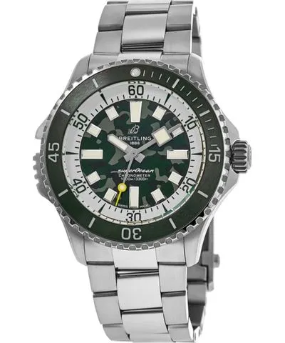 Breitling Superocean Automatic 46 Super Diver Green Dial Titanium Men's Watch E10379D31L1E1