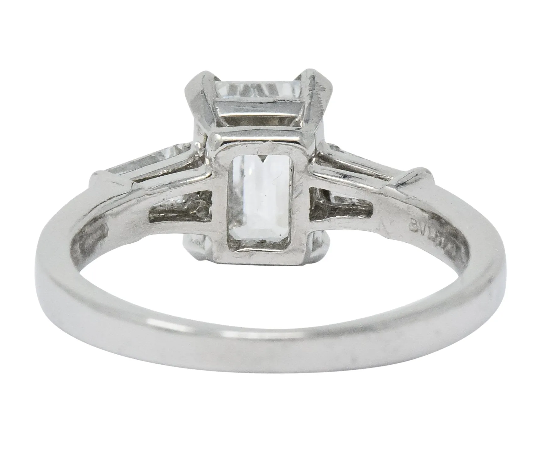 Bulgari 1.48 CTW Emerald Cut Diamond Platinum Engagement Ring GIA