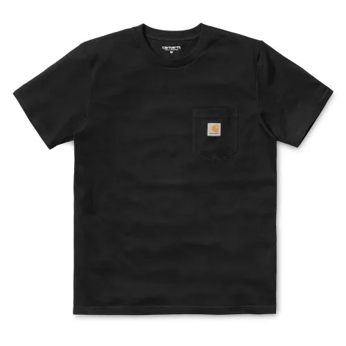 Carhartt Wip Pocket T-Shirt Black 100% Cotton Single Jersey, 175 g/m? regular fit  chest pocket  square label