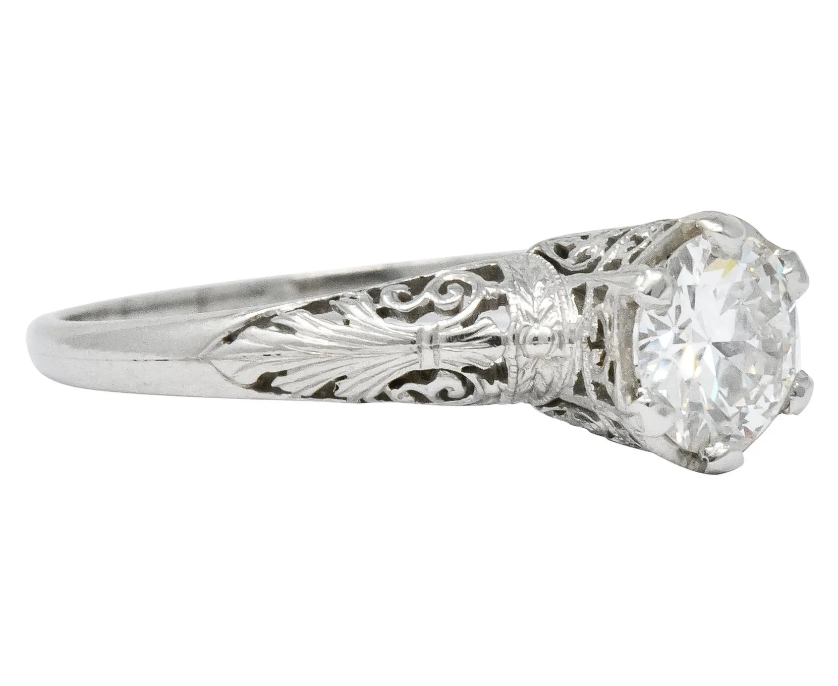 Carter, Gough & Co. Edwardian 0.89 CTW Diamond Platinum Engagement Ring