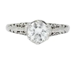 Carter, Gough & Co. Edwardian 0.89 CTW Diamond Platinum Engagement Ring