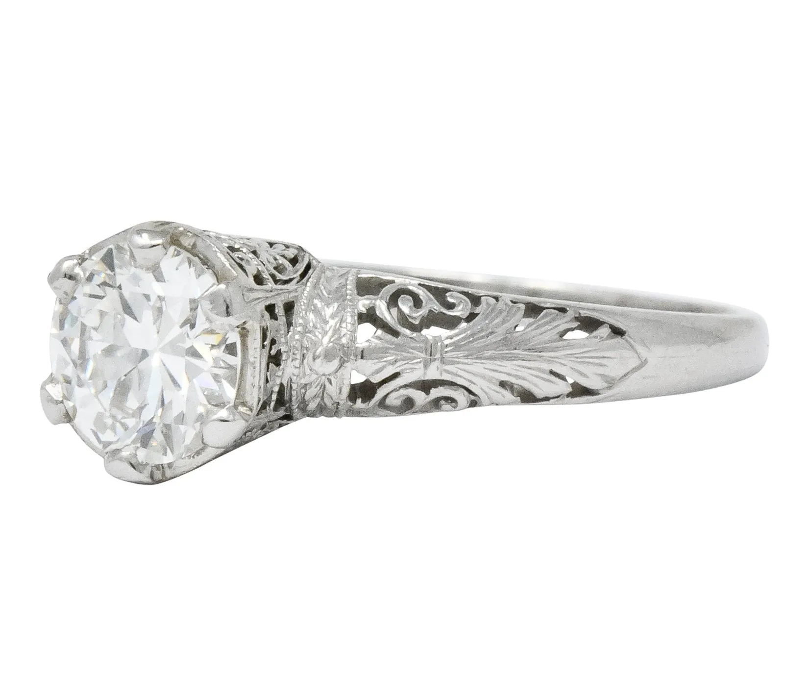 Carter, Gough & Co. Edwardian 0.89 CTW Diamond Platinum Engagement Ring