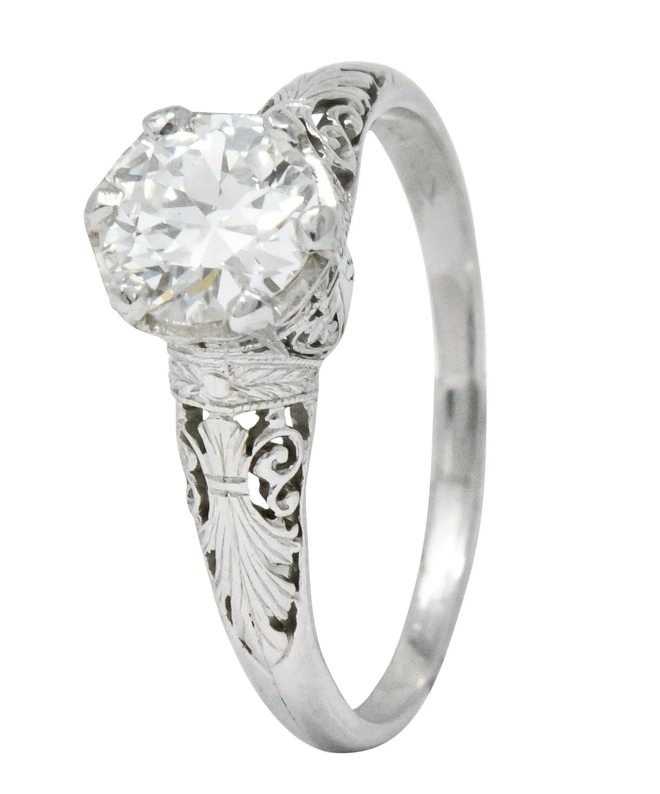 Carter, Gough & Co. Edwardian 0.89 CTW Diamond Platinum Engagement Ring