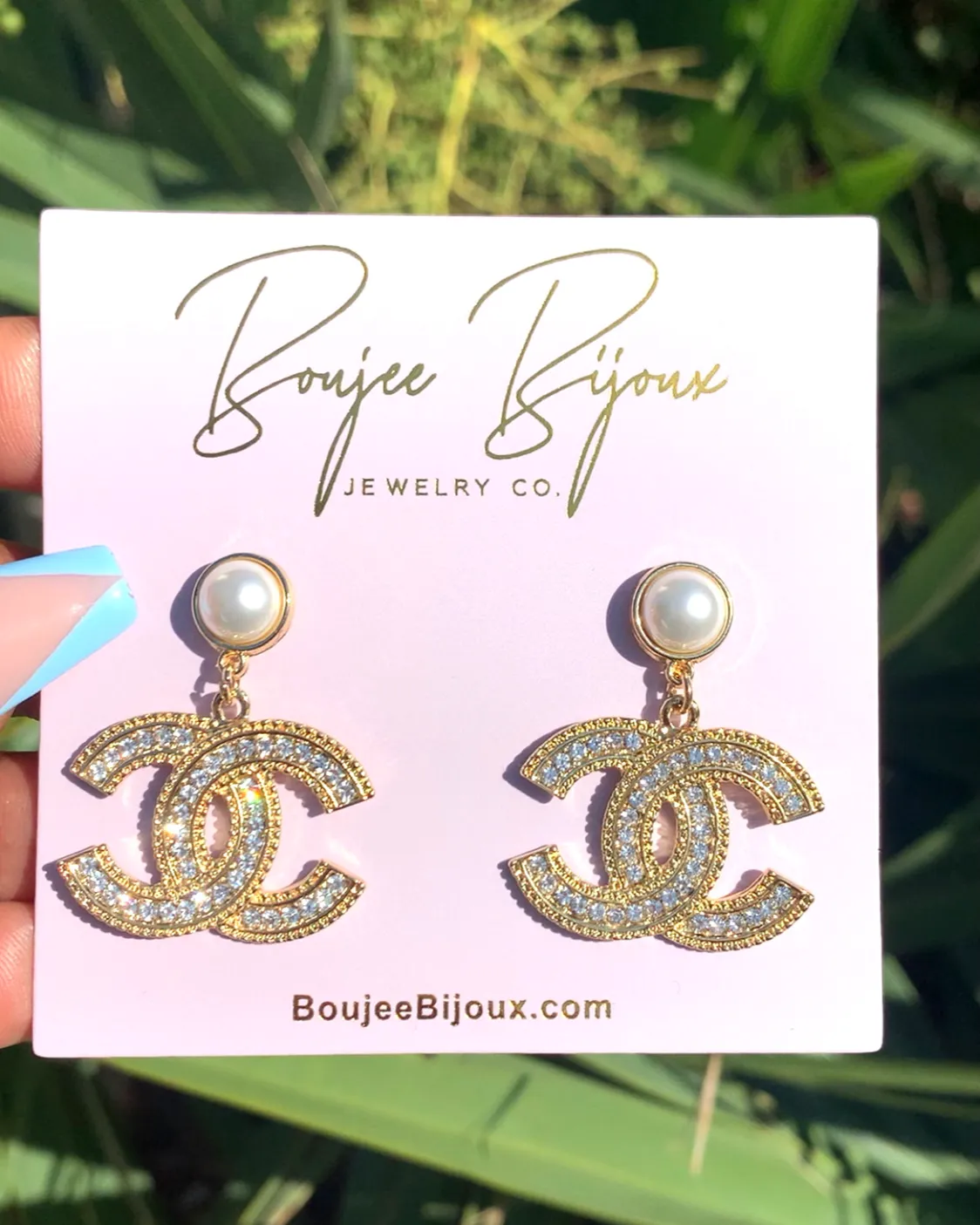 CC Diamonds & Pearl Earrings