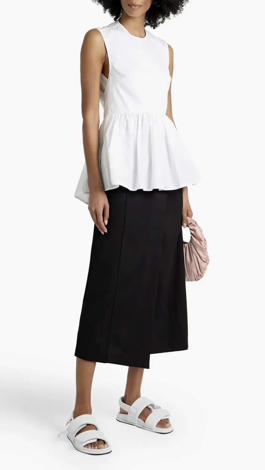 CECILIE BAHNSEN  |Sleeveless Plain Cotton Tanks & Camisoles