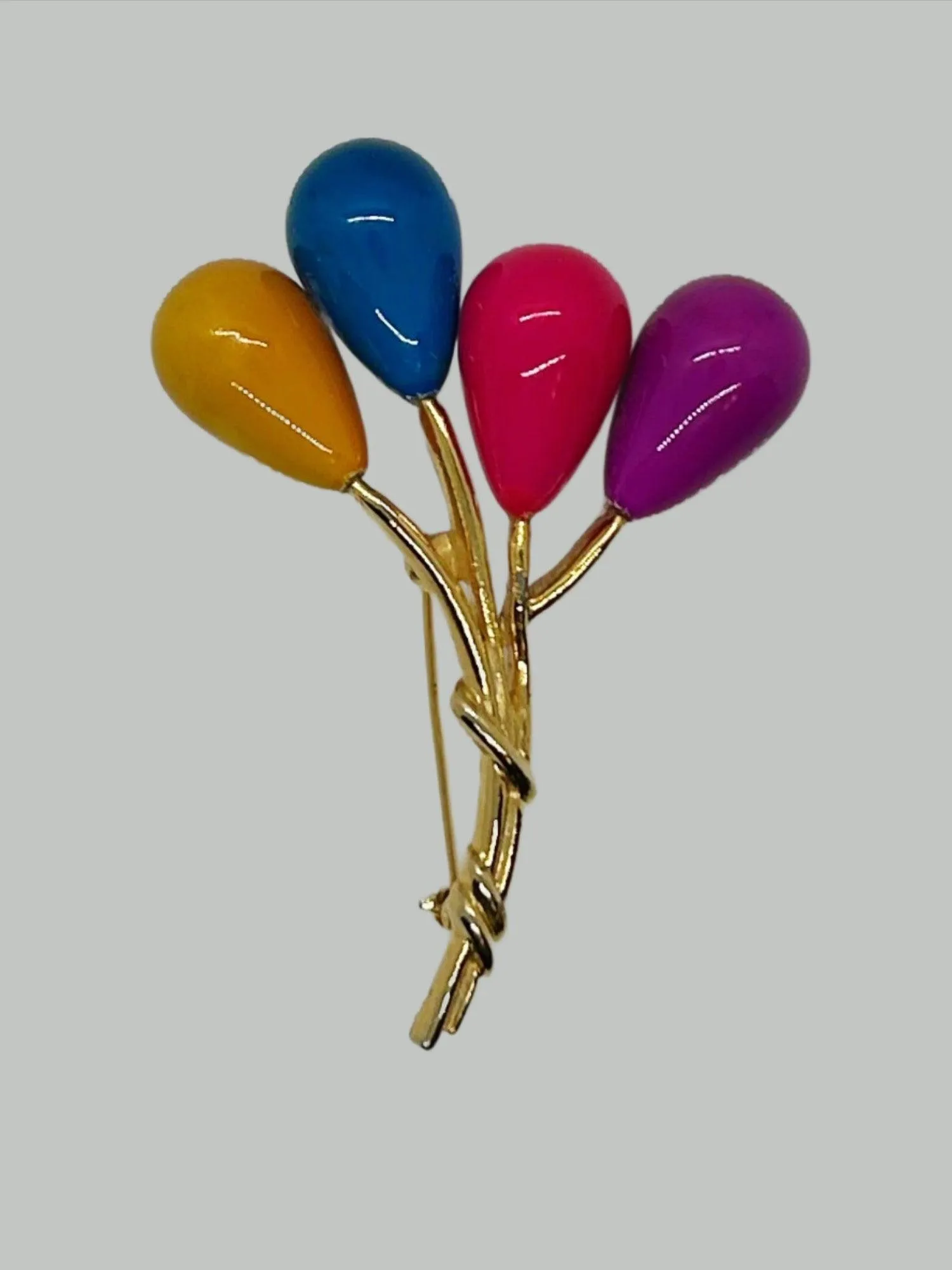 Cheerful Colorful Balloon Bouquet Brooch