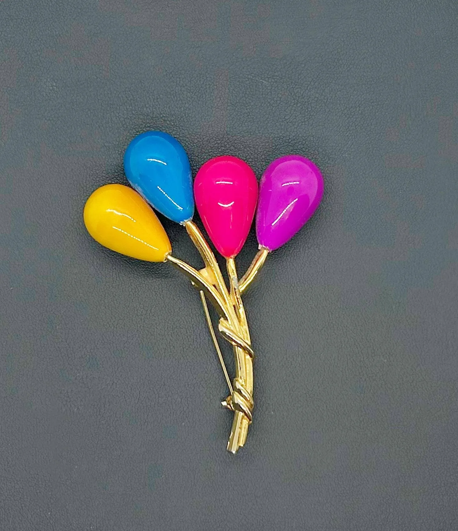 Cheerful Colorful Balloon Bouquet Brooch