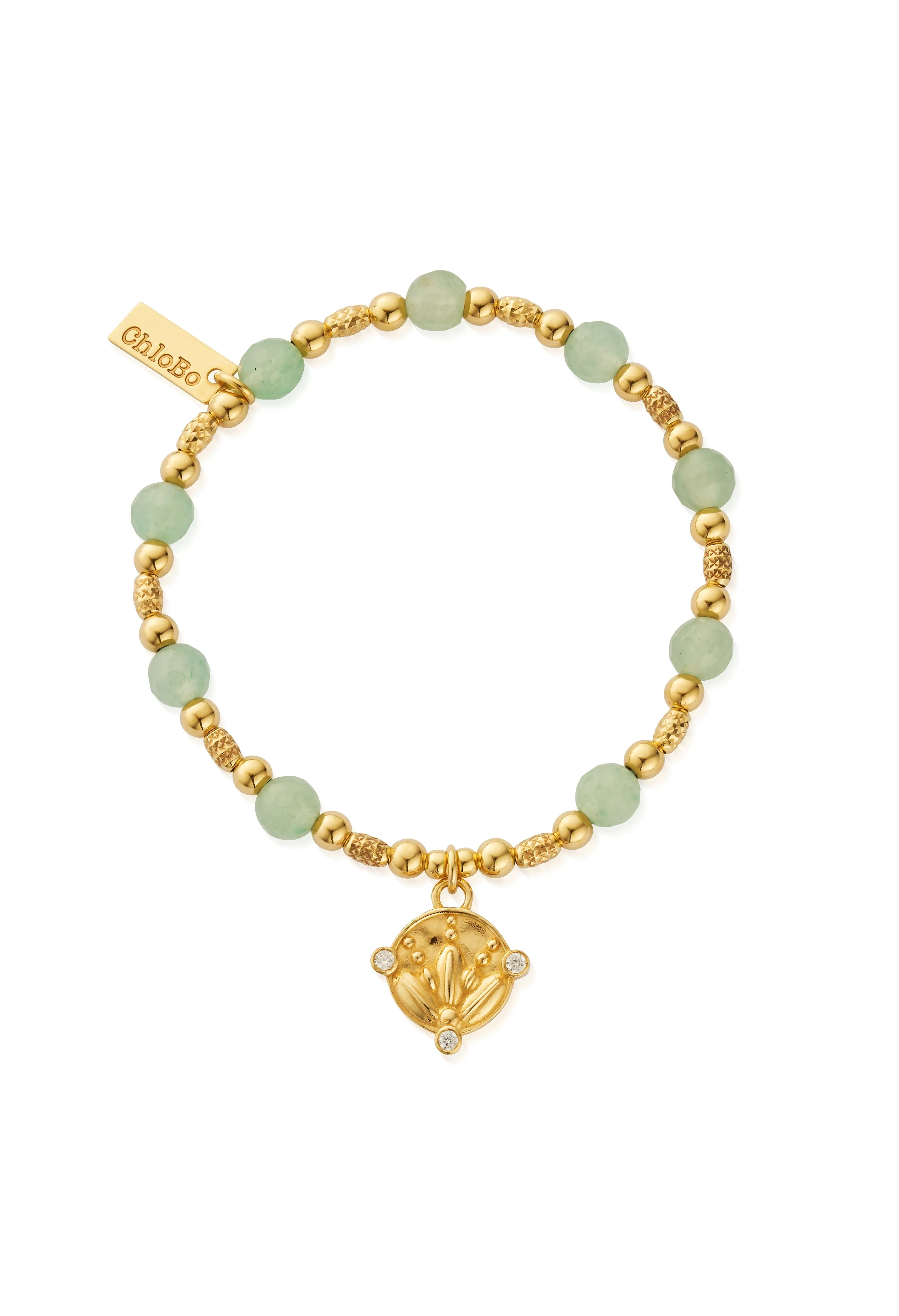 ChloBo Sparkling Bloom Aventurine Bracelet in Gold