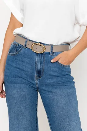 Classic Leather Belt in Taupe