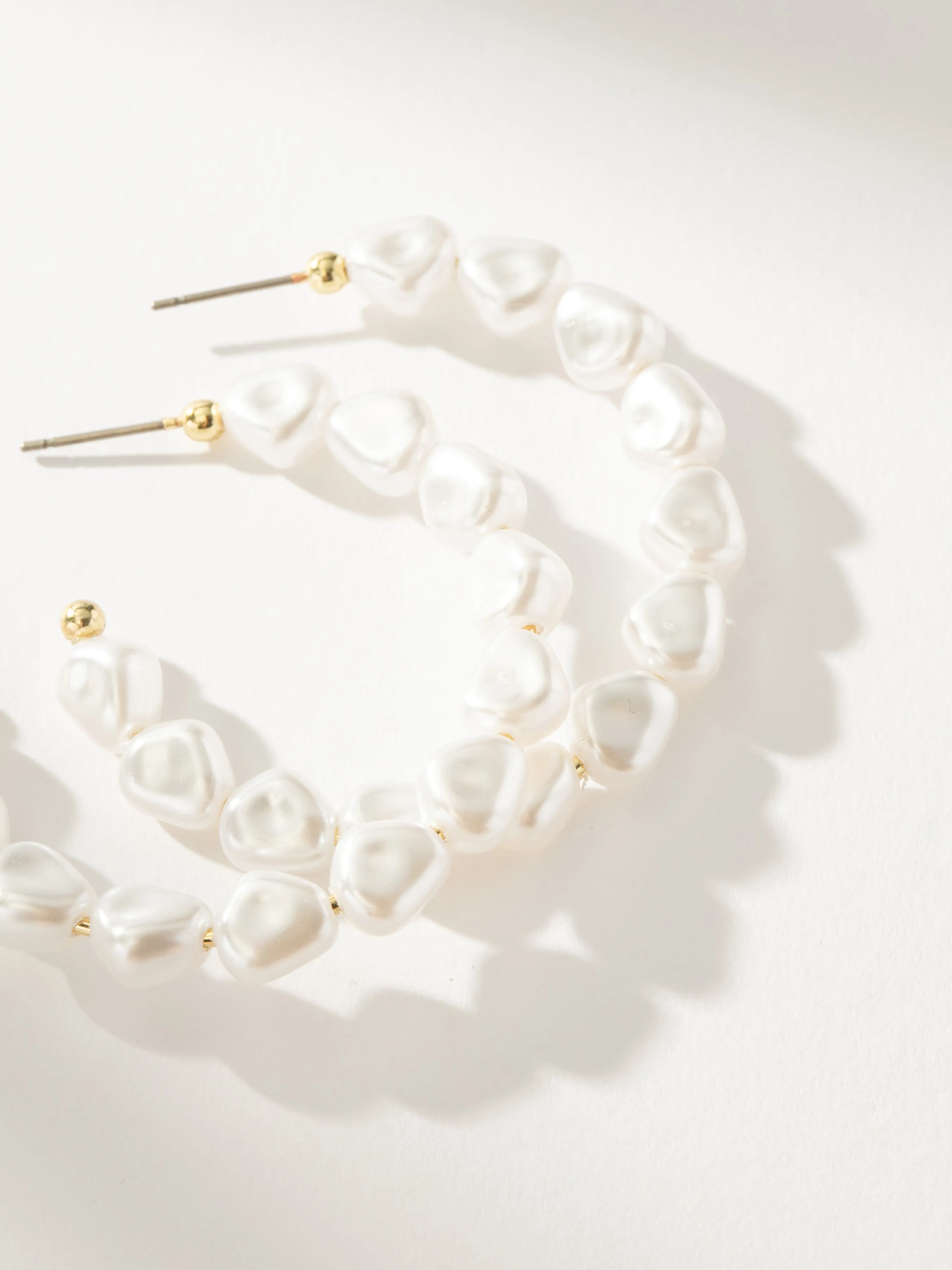 Classy Pearl Hoop Earrings