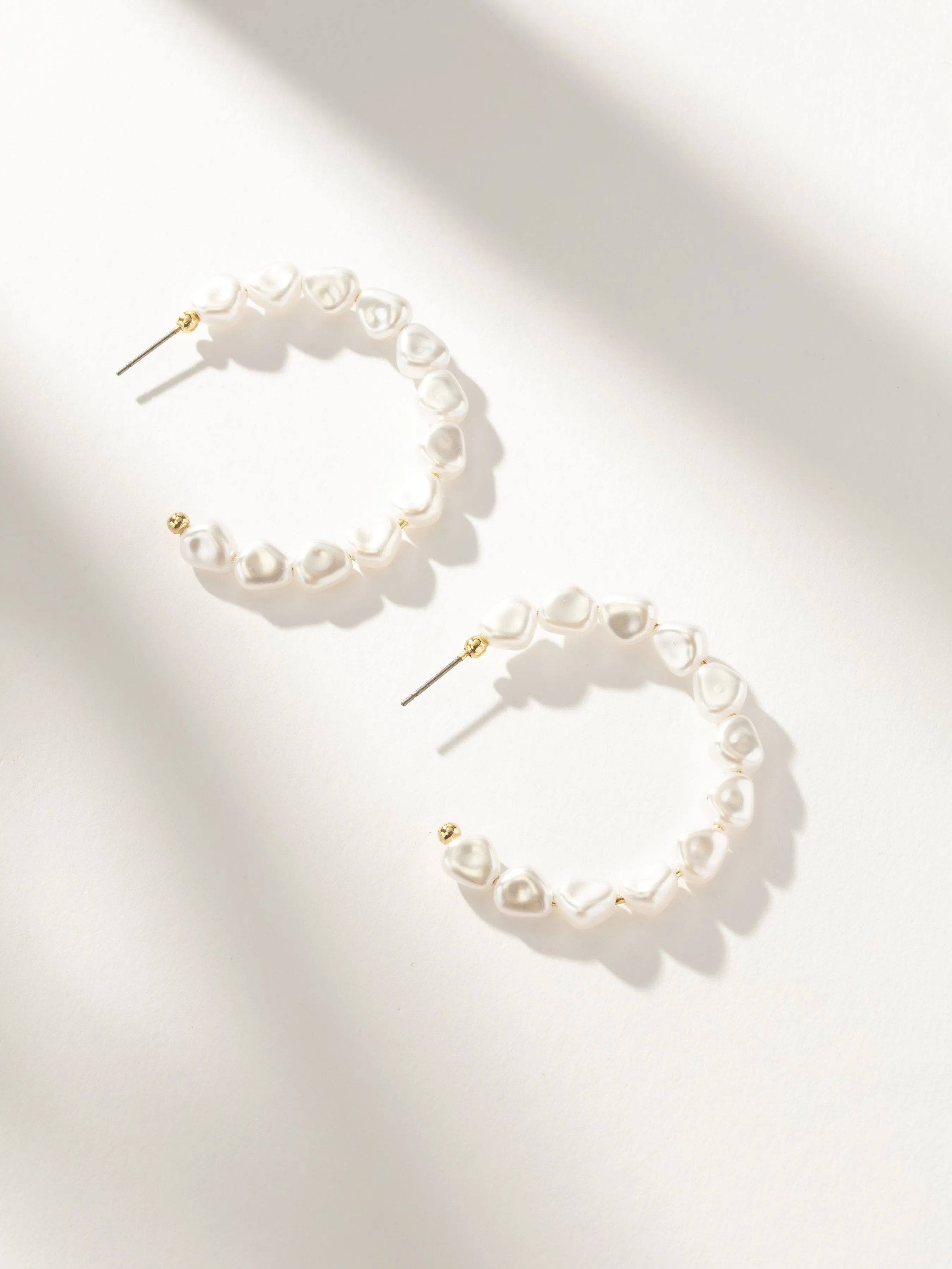 Classy Pearl Hoop Earrings