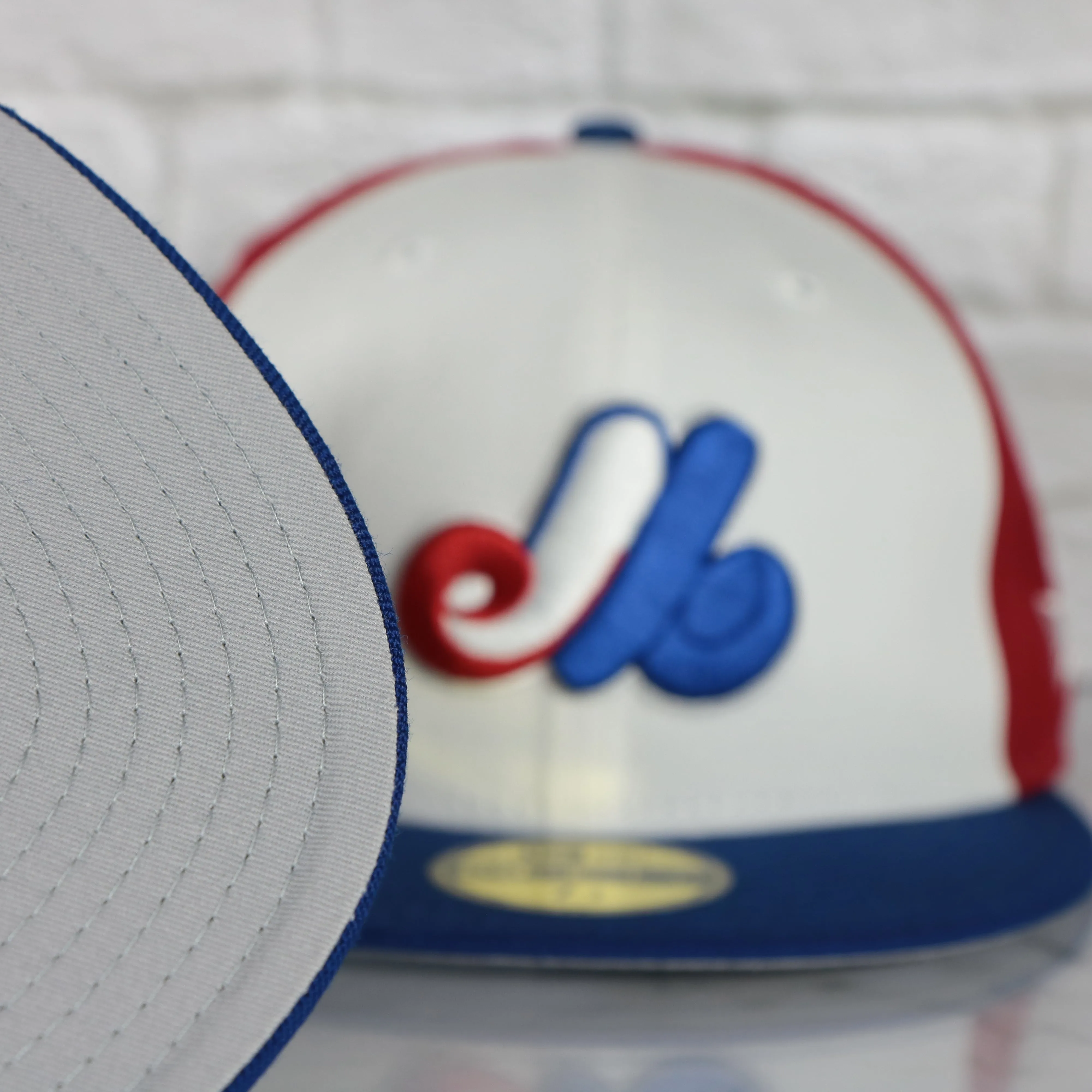 Cooperstown Montreal Expos Gray Bottom Tri Colored 59Fifty Fitted Cap | Red, Blue, And White 59Fifty Cap