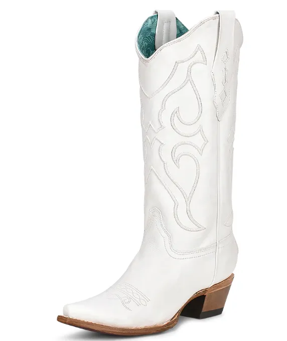 Corral White Embroidery Western Boot