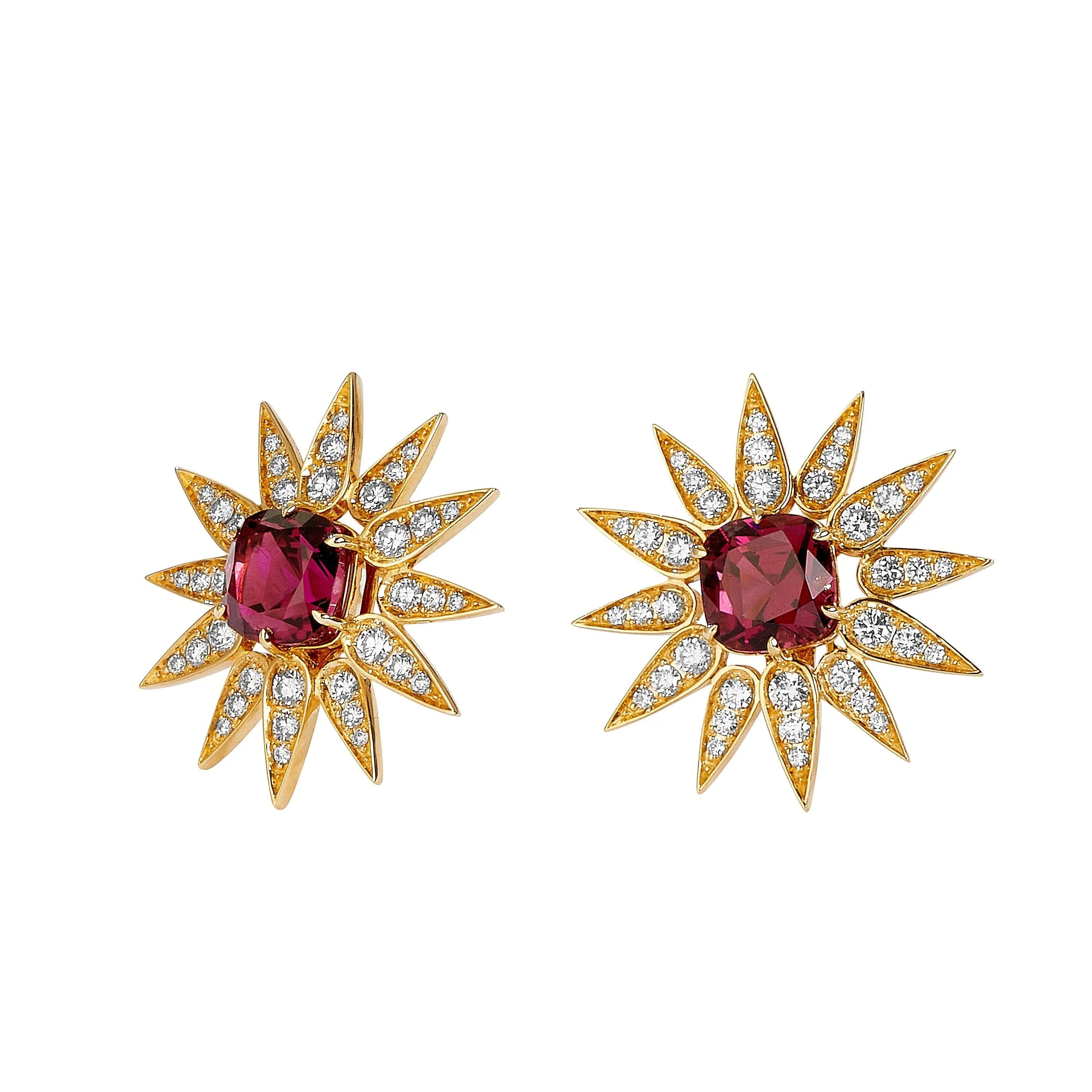 Cosmic Sunburst Clip Back Earrings