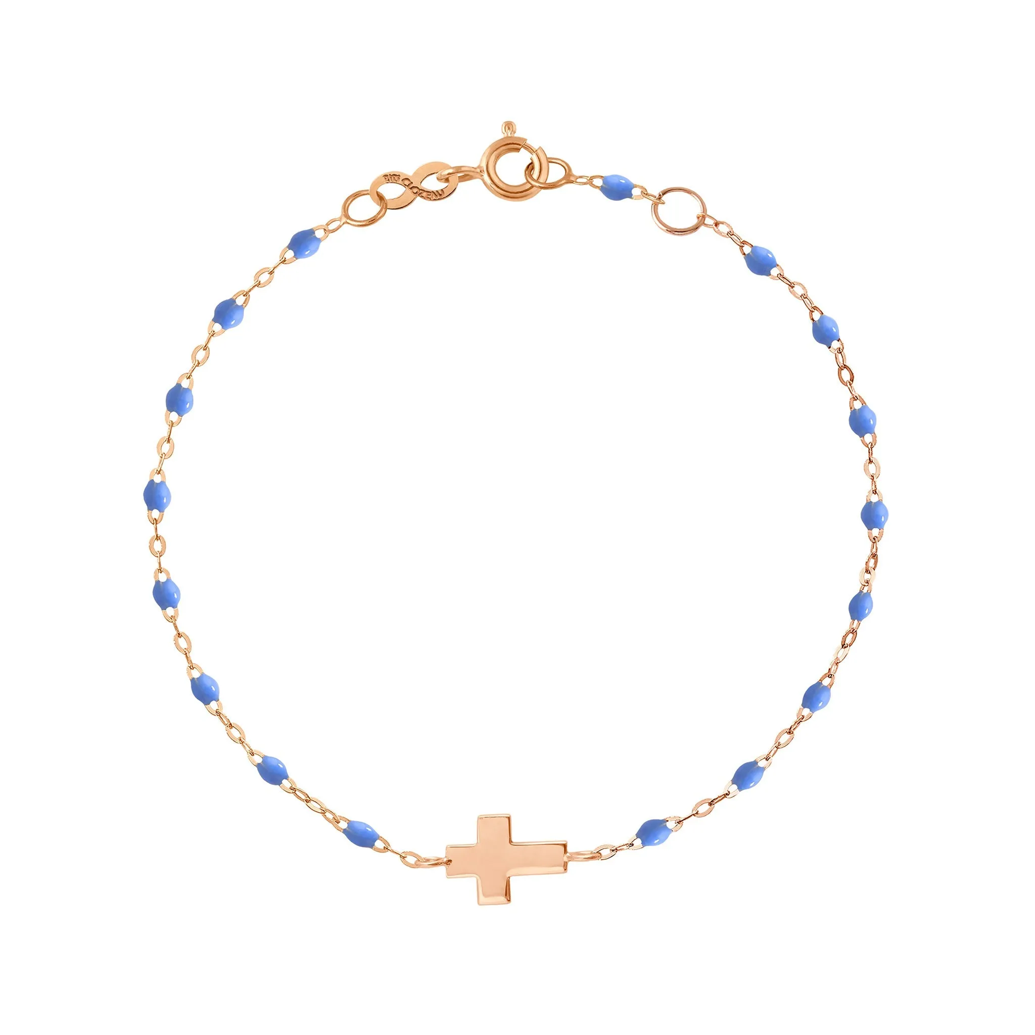 Cross Charm Classic Gigi Bleuet bracelet, Rose Gold, 6.7