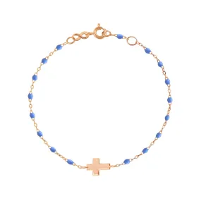 Cross Charm Classic Gigi Bleuet bracelet, Rose Gold, 6.7