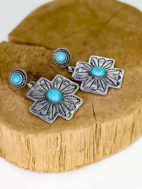 Cross Concho Earring