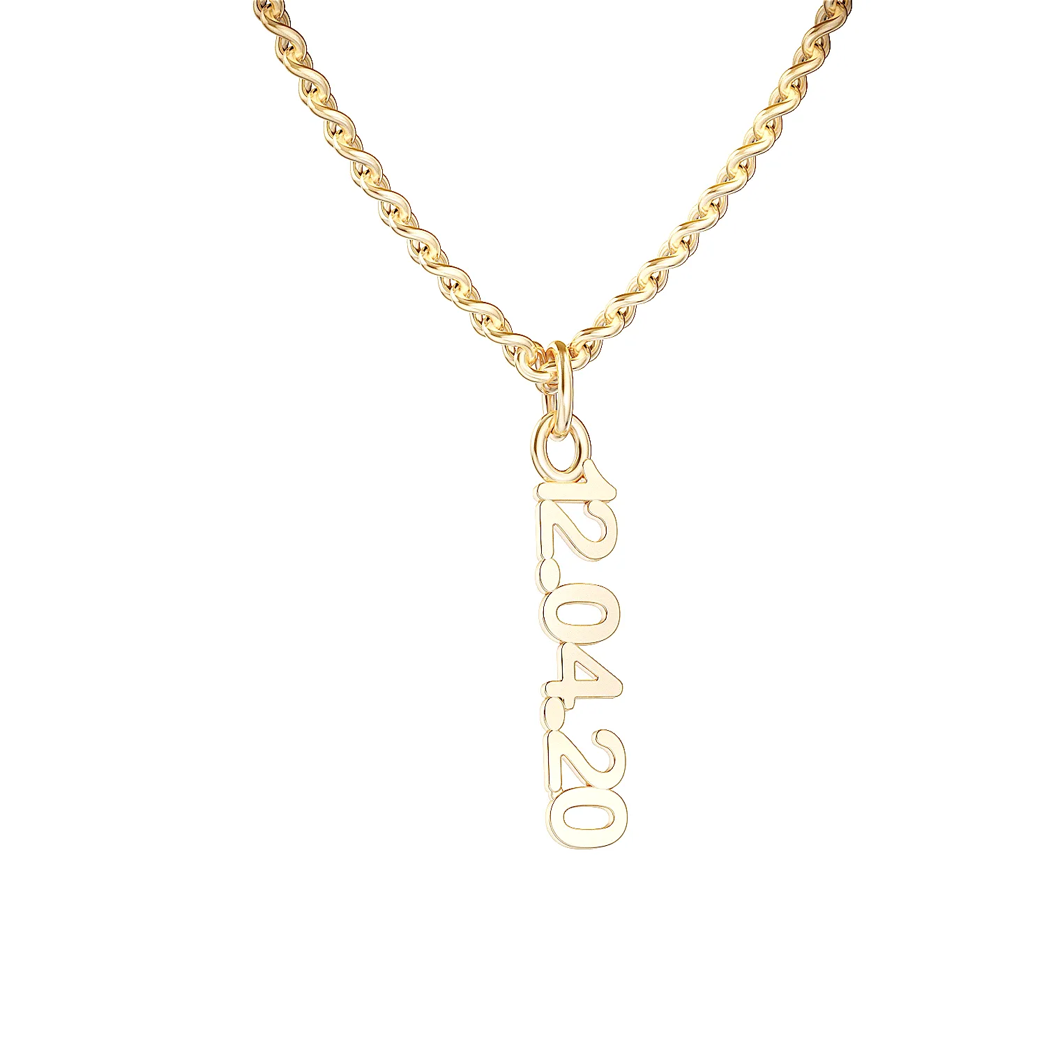 Custom Personalized Vertical Name Necklace with 1 inscriptions, 4 characters, 1 natural diamonds