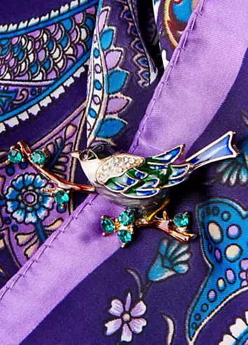 Diamanté Crystal Enamel Bird Brooch by Joe Browns | Look Again