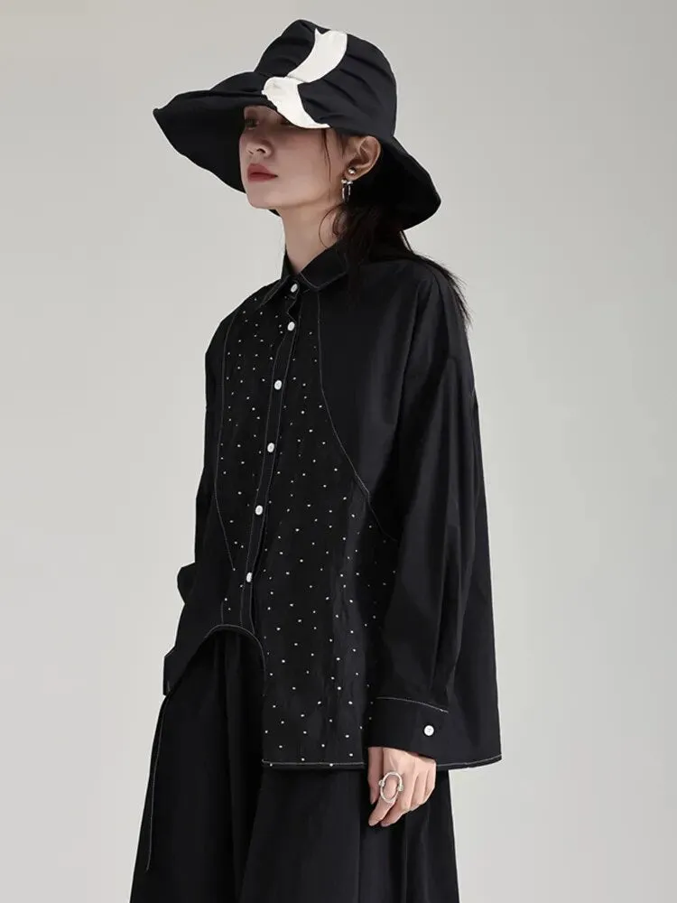 Dottir Asymmetrical Blouse - Black