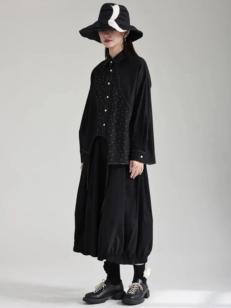 Dottir Asymmetrical Blouse - Black