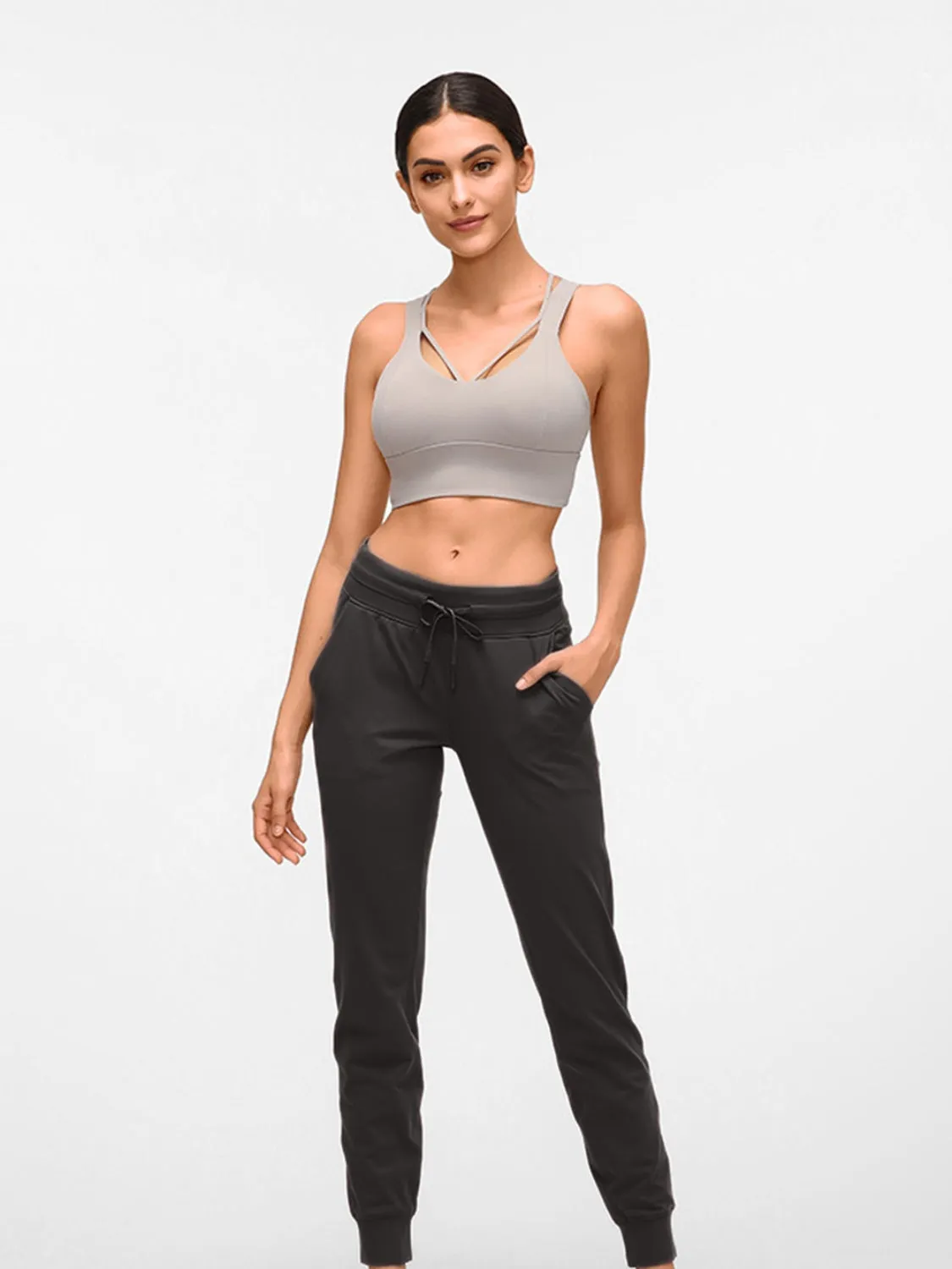 Double Take Tied Joggers with Pockets