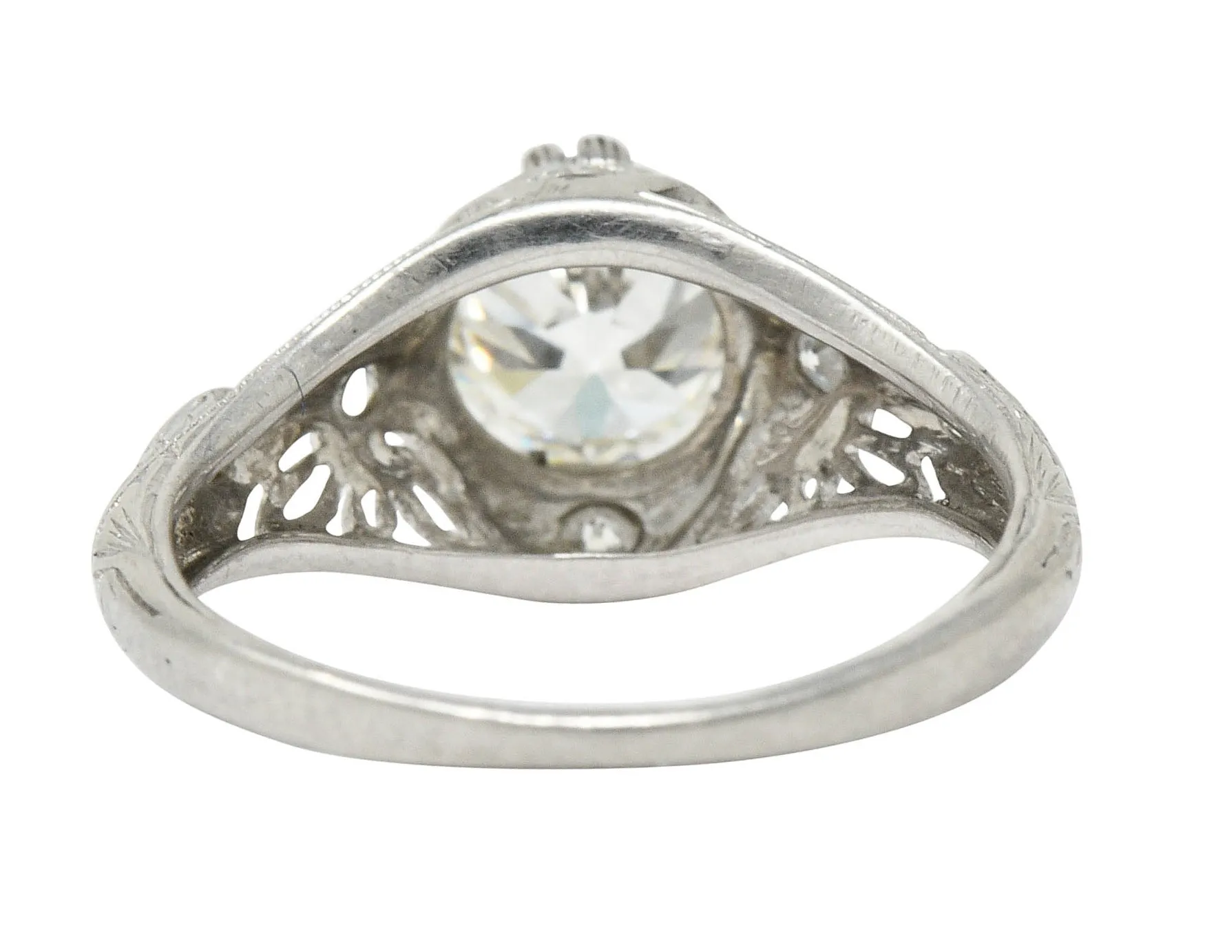 Edwardian 1.04 CTW Diamond Platinum Engagement Ring GIA