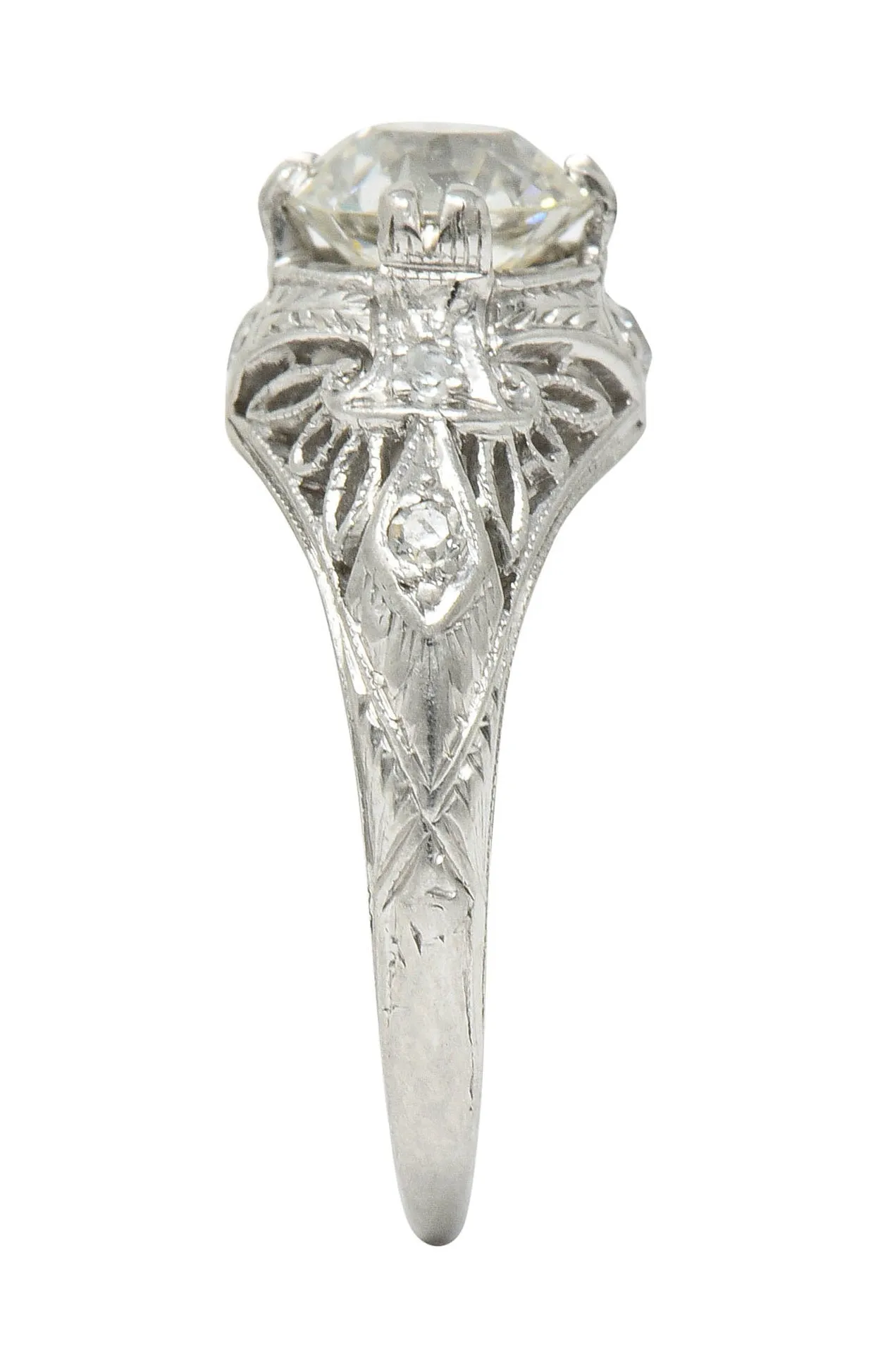 Edwardian 1.04 CTW Diamond Platinum Engagement Ring GIA