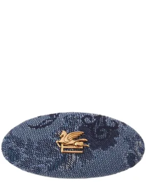 Etro   Fiore denim hair clip 