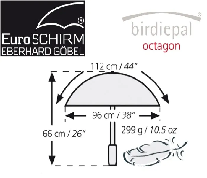 Euroschirm Trekking Umbrella Birdiepal Octagon - Durable Hiking Lightweight