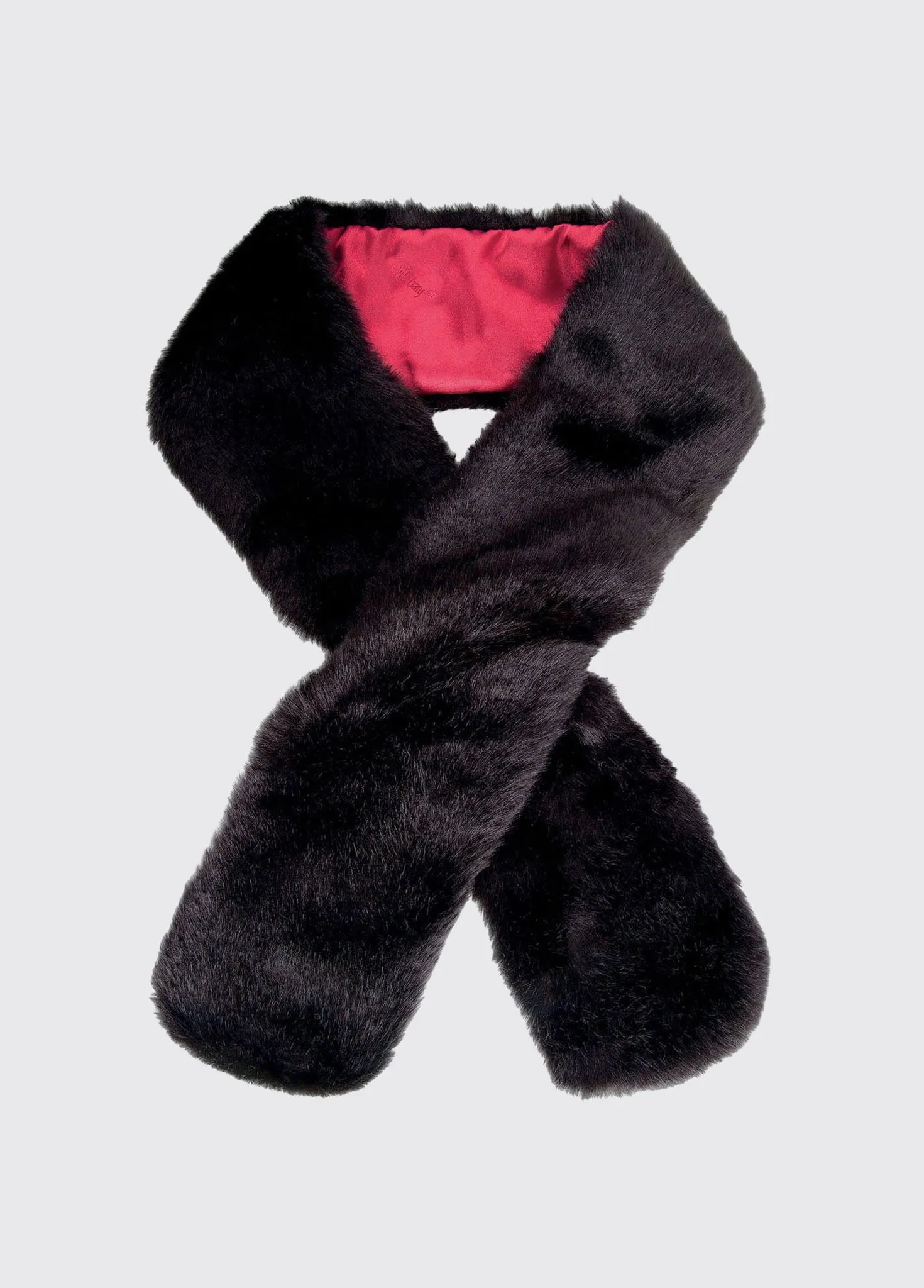 Faux Ladies Fur Scarf - Black