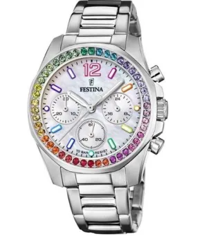 Festina Women's Chronograh | Mother-of-Pearl Dial | Rainbow Watch