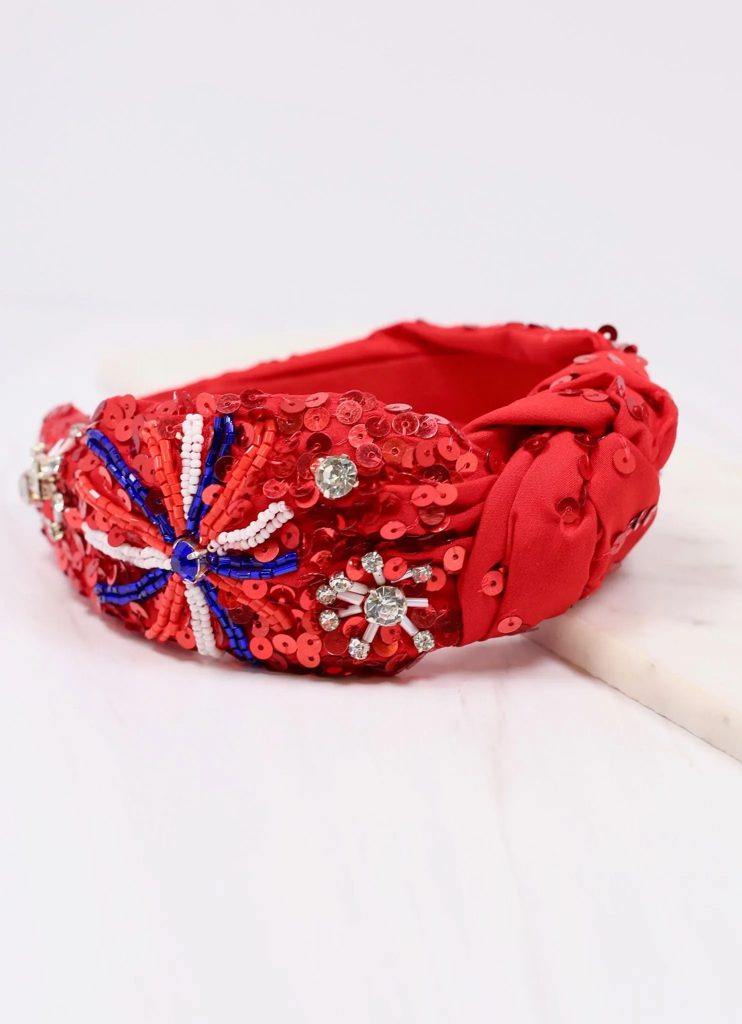 Fireworks Sequin Headband RED