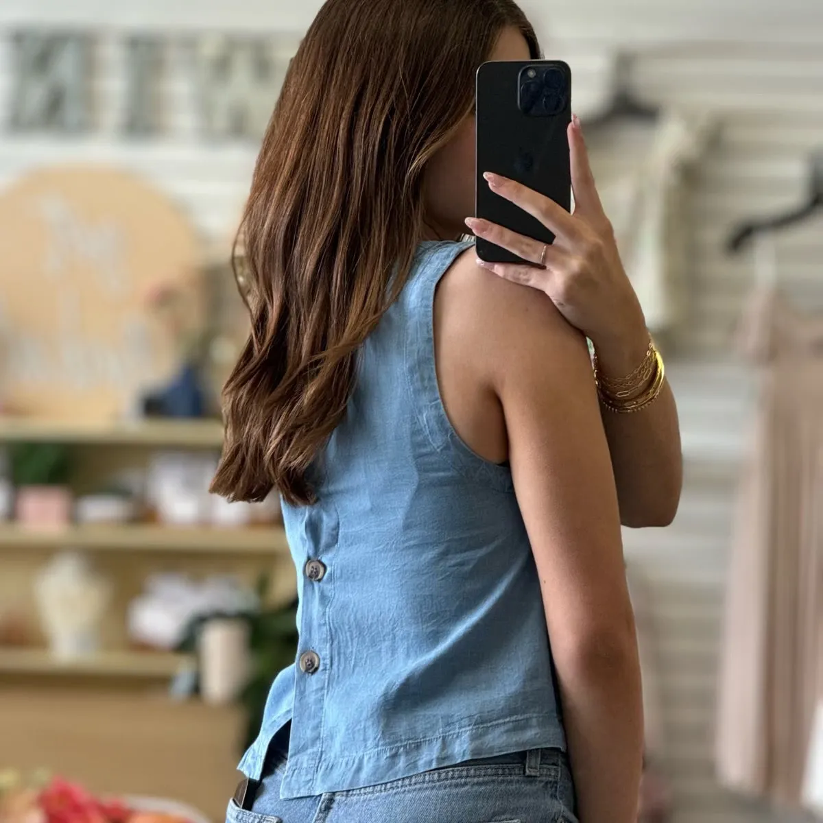 Forever True Chambray Sleeveless Top