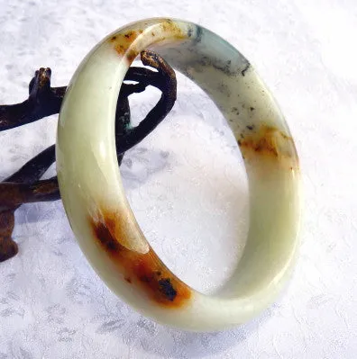 Free Spirit Chinese River Jade Bangle Bracelet 59 mm (NJ2596)