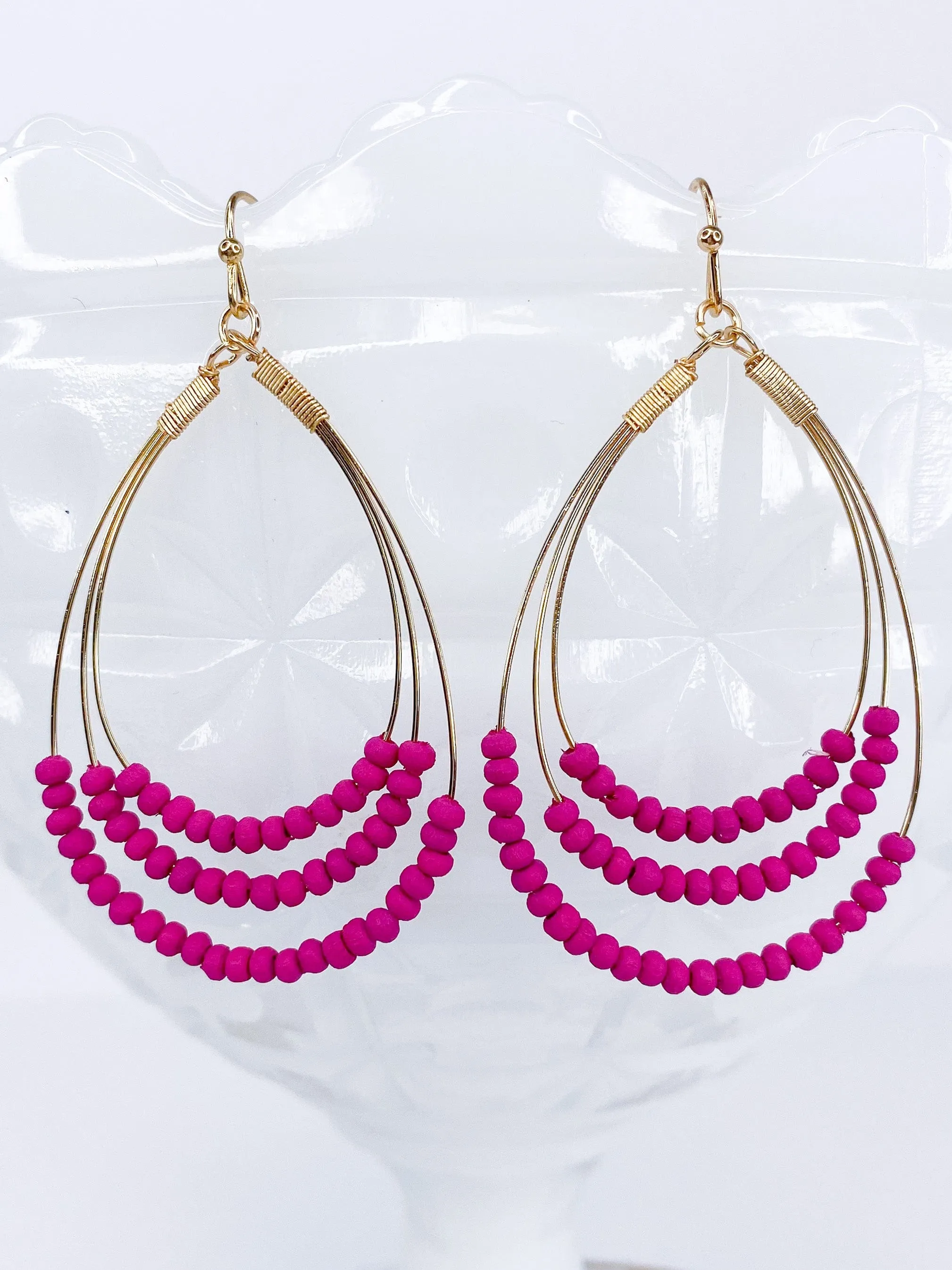 FuchsiaTear Drop Earring